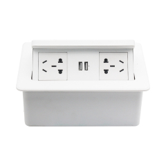 Hot sell electricity accessories table socket box ABS pop up socket wireless charger plug in the socket