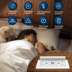 Hot sell UK power socket wire cable storage box wireless charger with uk plug
