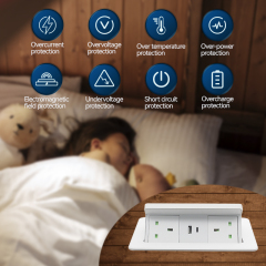 Kenya standard UK power socket wire cable storage box wireless charger with usb a type c charging