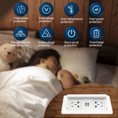 Hot sell electricity accessories table socket box ABS pop up socket wireless charger plug in the socket