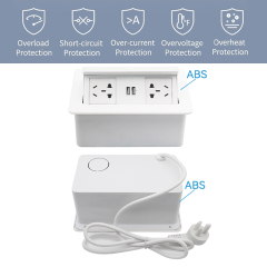 Hot sell electricity accessories table socket box ABS pop up socket wireless charger plug in the socket