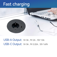 Practical European standard table Italy outlet power grommet embedded desk AC power grommet socket