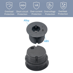 Practical European standard table Italy outlet power grommet embedded desk AC power grommet socket