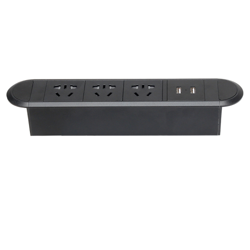 Desk moutable hidden recessed desk-in USB power strip sockets China 1.5m power cord outlet