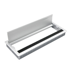 Silver Cable Grommet Alloy Cable Tray Cover Square hole cover Brush cable manager grommet