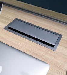 Alloy Black Cable Grommet,Cable Tray Cover Square hole cover Brush cable manager grommet