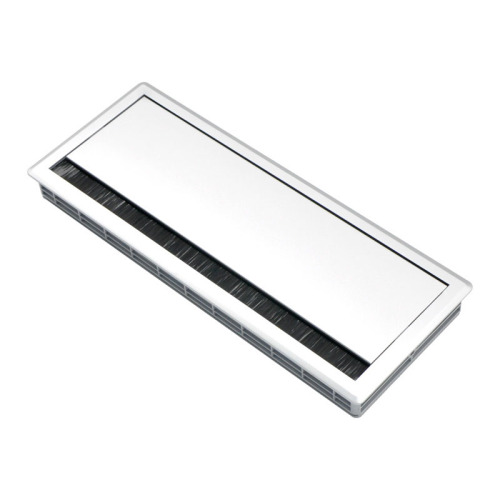 Silver Cable Grommet Alloy Cable Tray Cover Square hole cover Brush cable manager grommet