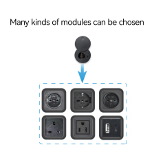 New arrival French standard black flip cover power grommet with French outlet usb a and uab c