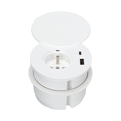Electrical supplier white French standard white flip cover power grommet with French outlet