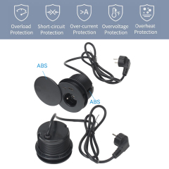 New arrival French standard black flip cover power grommet with French outlet usb a and uab c
