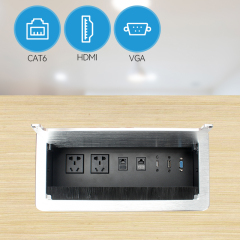 Hidden alloy usb charger socket flip up socket outlet China usb extension socket with 4 outlet 220v