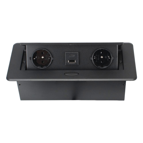 Kitchen worktops hidden desk 2 pin eu pop up sockets built-in safety sockets with 2 ac outlets