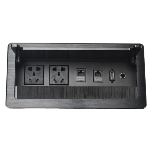 Modern Furniture Conference Tabletop Socket Electrical Materials Multi-function flip up power socket brushed sliver