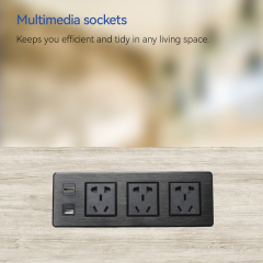Smart power strip electrical metal power strip table desk HDMI adjustable power strip
