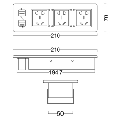 Smart power strip electrical metal power strip table desk HDMI adjustable power strip