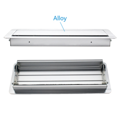 Silver Cable Grommet Alloy Cable Tray Cover Square hole cover Brush cable manager grommet