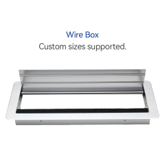 Silver Cable Grommet Alloy Cable Tray Cover Square hole cover Brush cable manager grommet