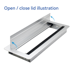 Silver Cable Grommet Alloy Cable Tray Cover Square hole cover Brush cable manager grommet