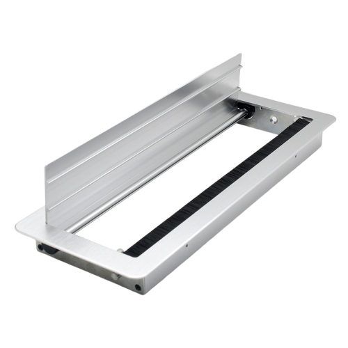Silver Cable Grommet Alloy Cable Tray Cover Square hole cover Brush cable manager grommet