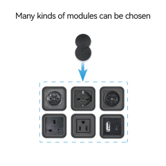Black UK power socket for desk,British Power grommet USB socket,USBC socket