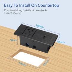 Wide compatible C14 plug metal HDMI power strip distribution unit for hotel office furniture