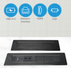 UK/SINGERPORE/KENYA standard rotary socket 3 outlets 1 HDMI 2 RJ45 1 USB A+C 1 VGA