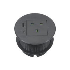 GAOST brushed black 2500 w UK electrical wire grommet with USB A type c