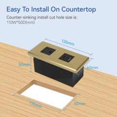 GAOST table mental gold power strip best power strip surge protector with usb a usb c