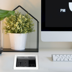 Push flip up socket Aluminum alloy installing electrical outlet office workbench embedded socket