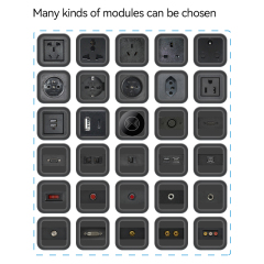 Push flip up socket Aluminum alloy installing electrical outlet office workbench embedded socket