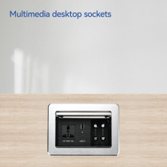Push flip up socket Aluminum alloy installing electrical outlet office workbench embedded socket