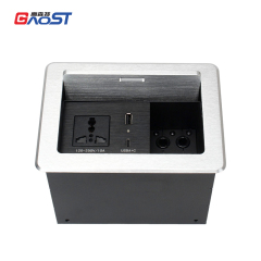 Push flip up socket Aluminum alloy installing electrical outlet office workbench embedded socket