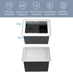Push flip up socket Aluminum alloy installing electrical outlet office workbench embedded socket