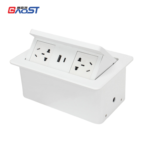 China desktop phone wireless pop up socket USB type c mobile phone universal qi wireless charger socket