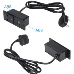 Table recessed desk in UK led strip power supply 2usb fast charging power strip