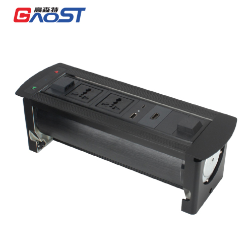 Concealed electric universal fast charger rotary socket with USB A+C HDMI port