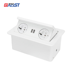Wholesale QI Wireless pop up socket with 2USB A outlets light fast charging wireless charger