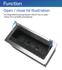 Built in electric flip up socket standard pop up power socket with 3 sockets