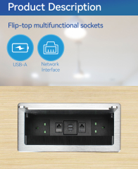 Built in electric flip up socket standard pop up power socket with 3 sockets