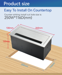 Built in electric flip up socket standard pop up power socket with 3 sockets