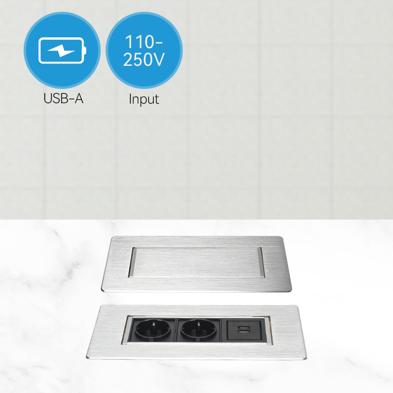 New Design Smart Conference Desktop Power EU Rotary Socket 2 USB Fast ...