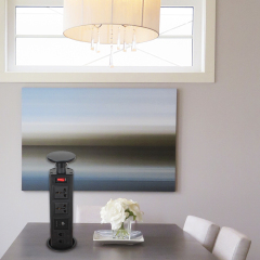 Smart Home Kitchen Lift Mental Panel 230 V Standard Pop Up Power Socket With 3 Sockets 2 LAN USB charger