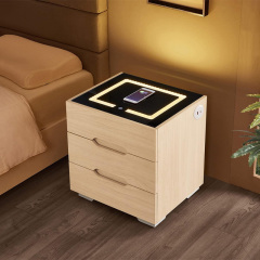 Nightstand Wireless Charging Station and LED Lights 3 brightness level, 15W QI charger, customize size and thickness 5mm