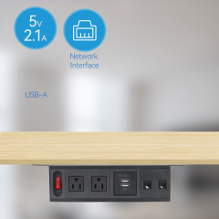 Furniture Under Desk Power Strip Socket Usb Wall Power Strip Practical CAT6 Desktop Socket