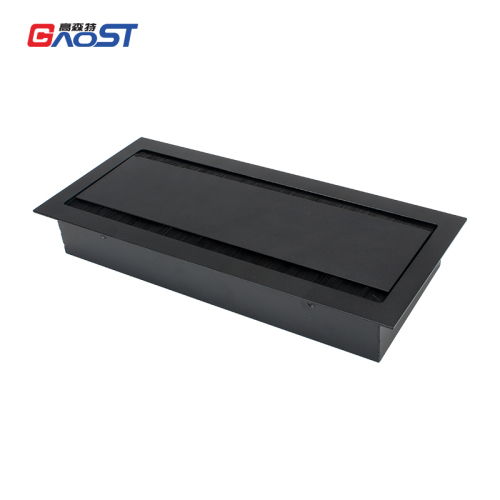 Double Flip up cable management box for conference table