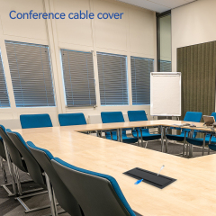 Double Flip up cable management box for conference table