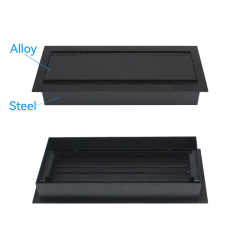 Double Flip up cable management box for conference table