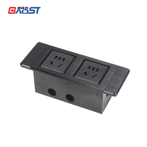 Desktop Built In Recessed Power Socket With 2 China Outlets
