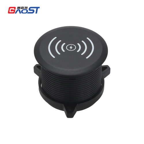 15W QI charger easy install desktop recessed wireless charging power socket hole 60mm