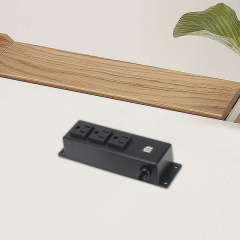 Wall Mount Power Strip With Connector Wire , 3 US Outlets+ 2 USB Charging